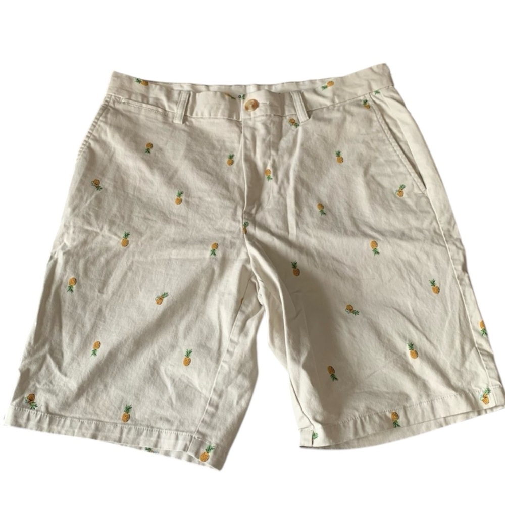 OLD NAVY Men’s Pineapple Print Cotton Shorts in Lt. Tan Size 32 — FUN!!! - Picture 2 of 7